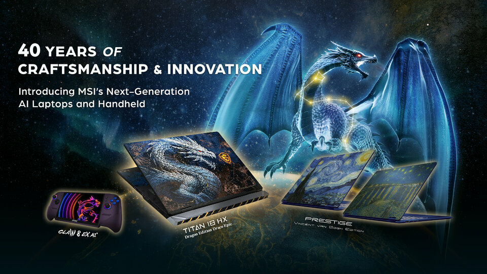 COMPUTEX 2026: MSI trình làng siêu phẩm laptop gaming Titan 18 HX Draco Epic và máy game cầm tay Claw 8 EX AI+