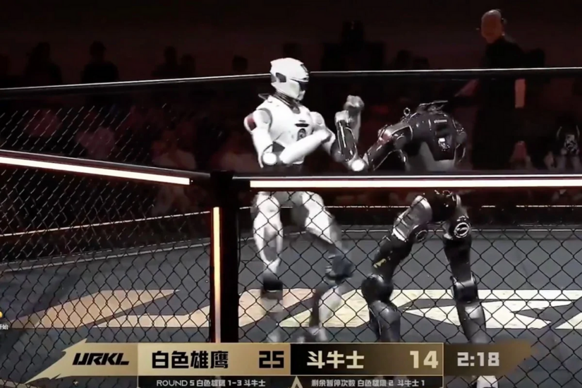 Khi robot đấu MMA: bị đá bay đầu vẫn lội ngược dòng thắng trận