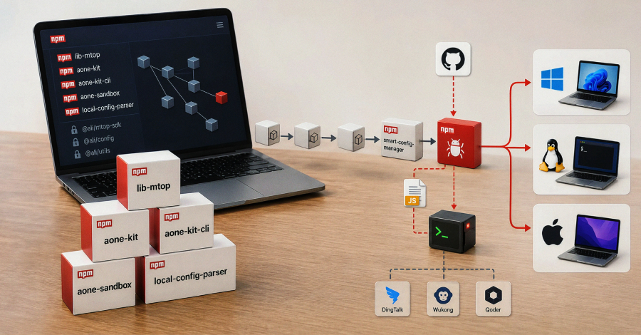 18 gói npm độc hại phát tán RAT, nhắm vào nhà phát triển sử dụng công cụ Alibaba