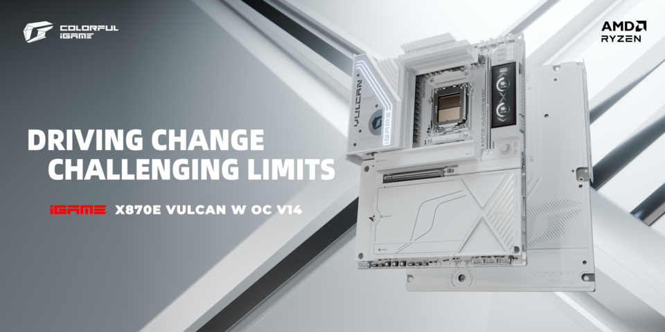 Colorful iGame X870E Vulcan W OC trình làng: Bo mạch chủ tone trắng "chuyên trị" ép xung, từng vượt 9000 MT/s với RAM CXMT