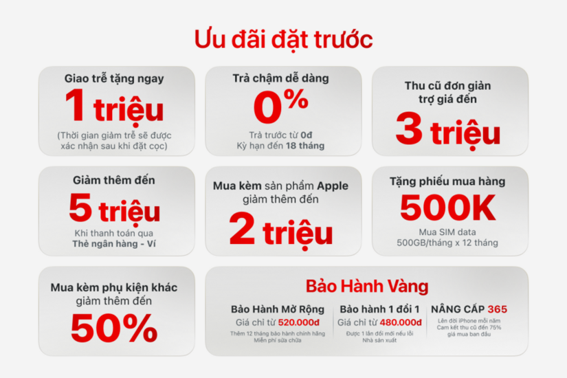 Đặt trước iPhone 18 Pro, mua kèm sản phẩm Apple giảm đến 2 triệu và phụ kiện giảm 50%