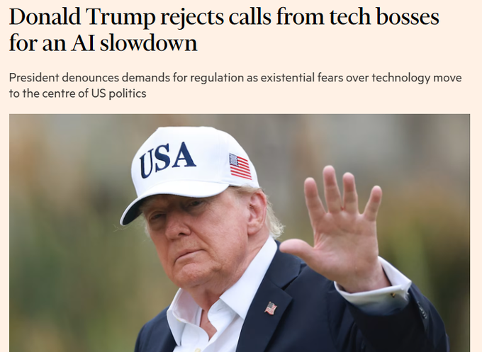 Tổng thống Trump từ chối lời kêu gọi làm chậm AI lại của Elon Musk, Dario Amodei và Sam Altman