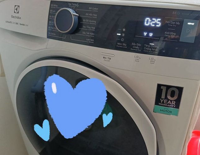 Máy sấy bơm nhiệt Electrolux cảm giác không khô hẳn