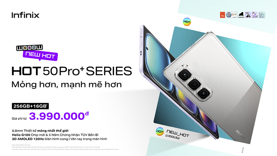 Infinix mở bán smartphone màn hình cong mỏng nhất thế giới ở Việt Nam
