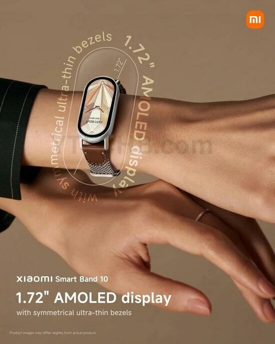 Lộ diện thiết kế và toàn bộ tính năng Xiaomi Smart Band 10: Viền mỏng hơn, màn hình lớn hơn, pin 21 ngày