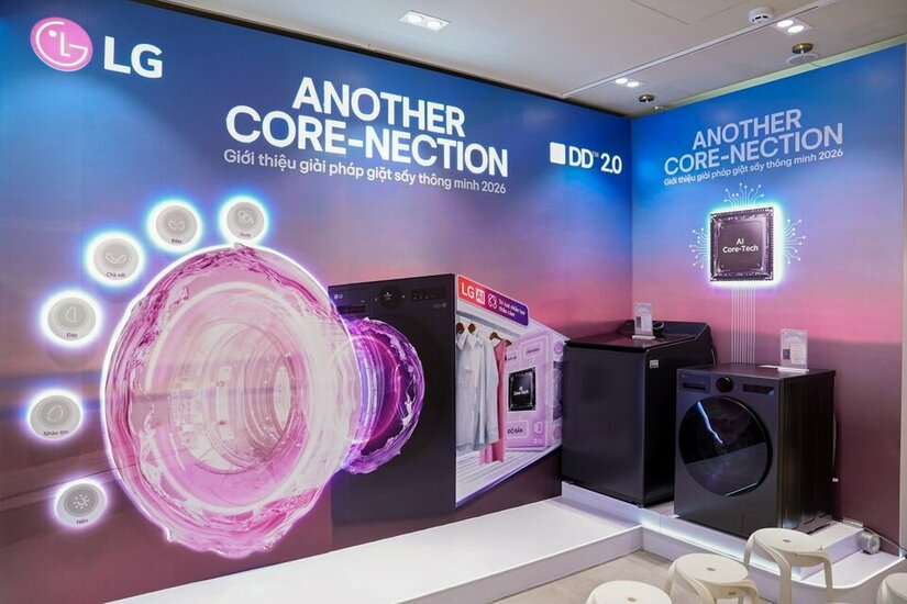 LG trình làng dải sản phẩm giặt sấy 2026 tại Việt Nam có thể giảm thiểu vi nhựa, biết độ bẩn của quần áo