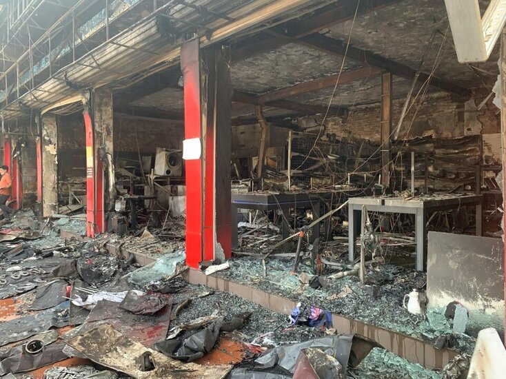 Cháy FPT SHOP Mỹ Lâm, xã Phú Xuyên, TP Hà Nội sáng nay 10/10/2025. May không có thiệt hại về