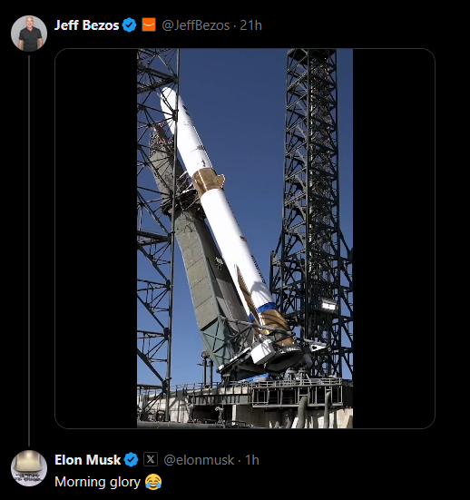Elon Musk gọi tên lửa của Jeff Bezos là... rau muống :D