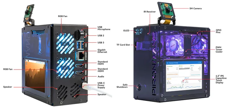 Chiếc PC tháp giá 3,7 triệu đồng chạy Raspberry Pi 5, có màn hình cảm ứng và hỗ trợ AI