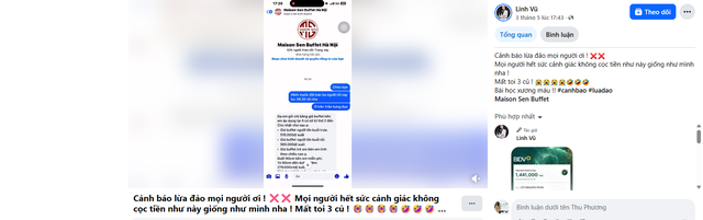 Nhắn tin đặt bàn buffet qua Facebook, nhiều người bất ngờ mất tiền vì fanpage giả mạo