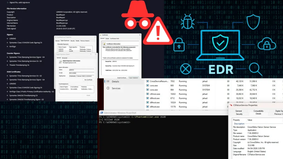 Tin tặc lợi dụng driver Lenovo để 'giết' antivirus ngay trong Windows: Chuyên gia cảnh báo mối đe dọa mới